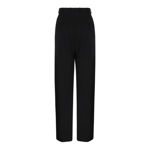 Alexander McQueen Black Tailored Wide-Leg Trousers.