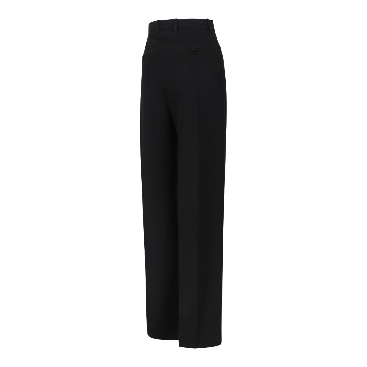 Alexander McQueen Black Tailored Wide-Leg Trousers.