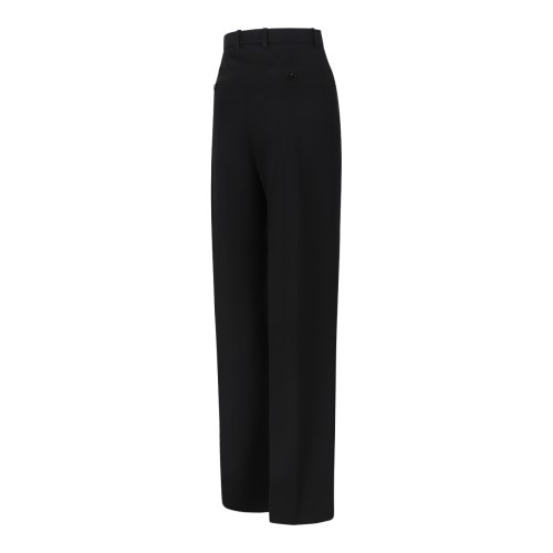 Alexander McQueen Black Tailored Wide-Leg Trousers.
