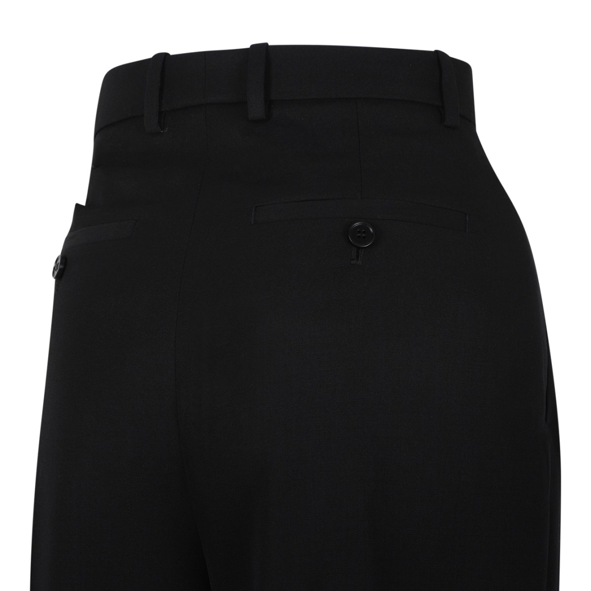 Alexander McQueen Black Tailored Wide-Leg Trousers.