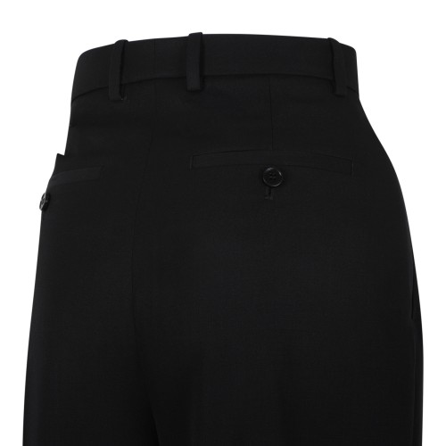 Alexander McQueen Black Tailored Wide-Leg Trousers.
