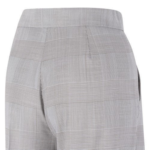 Max Mara Grey Check Wide-Leg Tailored Trousers.