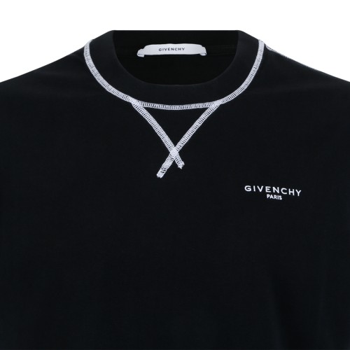 Givenchy Black Cotton Logo T-Shirt.