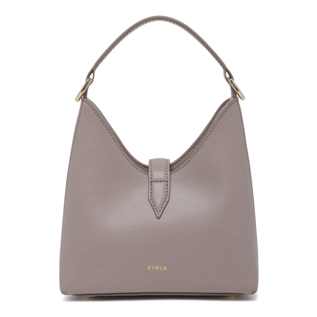Furla Taupe Leather Shoulder Bag.