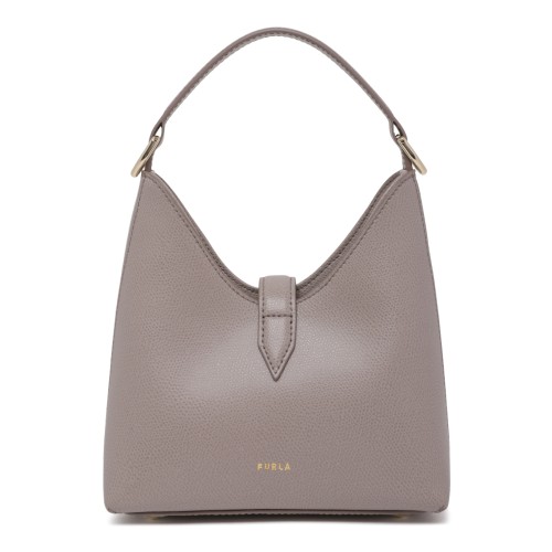 Furla Taupe Leather Shoulder Bag.