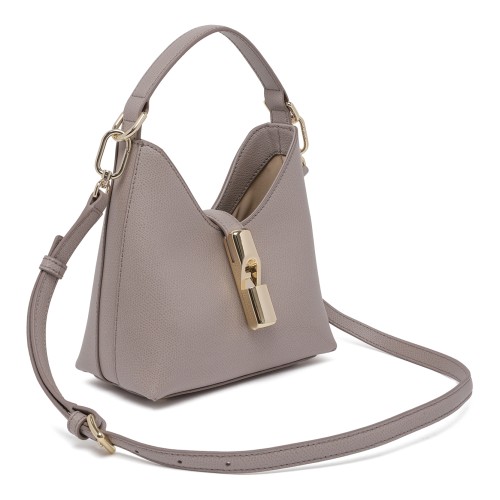 Furla Taupe Leather Shoulder Bag.