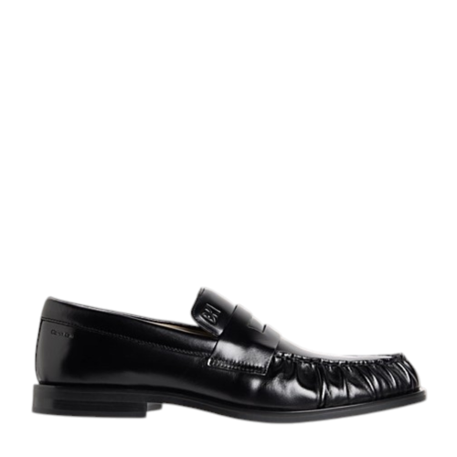 Calvin Klein Black Leather Penny Loafers.