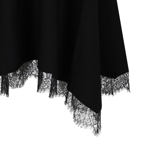 Alexander McQueen Black Asymmetric Midi Dress.