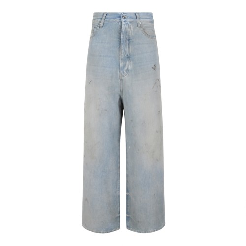 Amiri Light Blue Wide-Leg Distressed Jeans.
