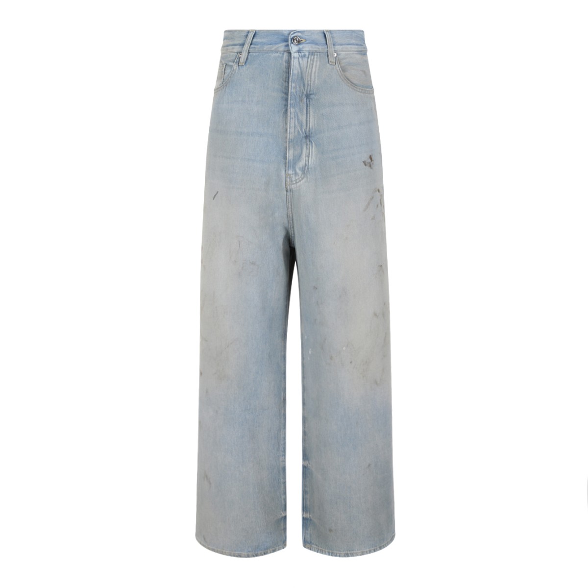 Amiri Light Blue Wide-Leg Distressed Jeans.