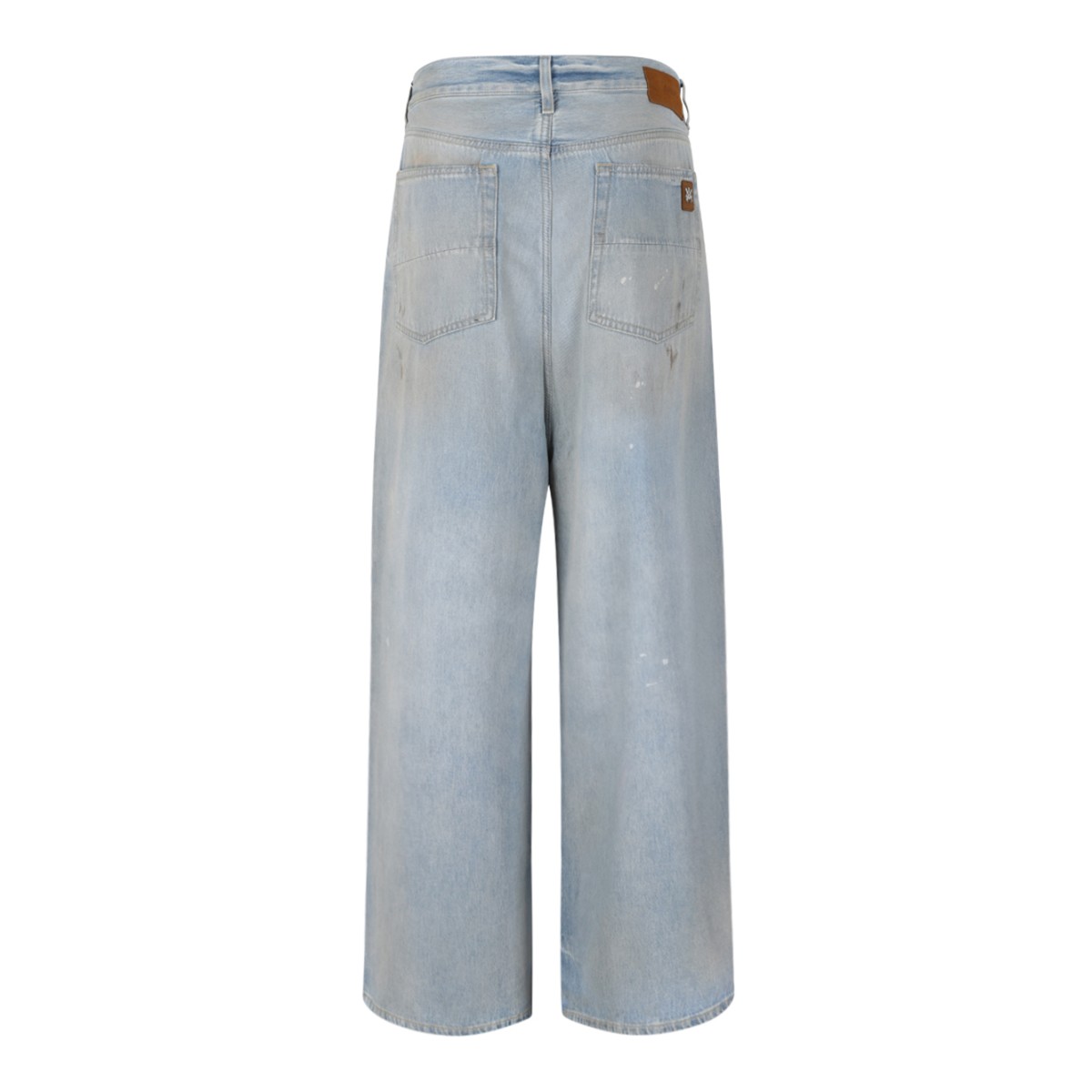 Amiri Light Blue Wide-Leg Distressed Jeans.