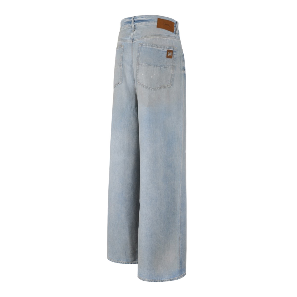 Amiri Light Blue Wide-Leg Distressed Jeans.