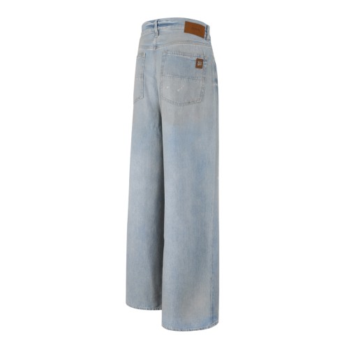 Amiri Light Blue Wide-Leg Distressed Jeans.
