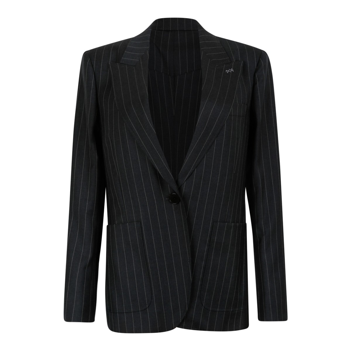 Givenchy Black Pinstripe Tailored Blazer.