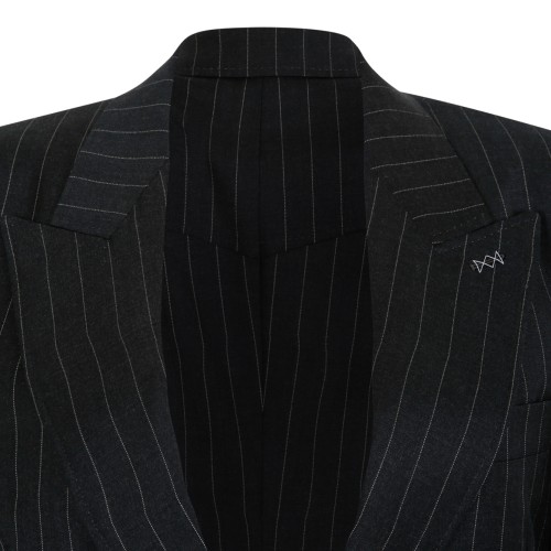 Givenchy Black Pinstripe Tailored Blazer.
