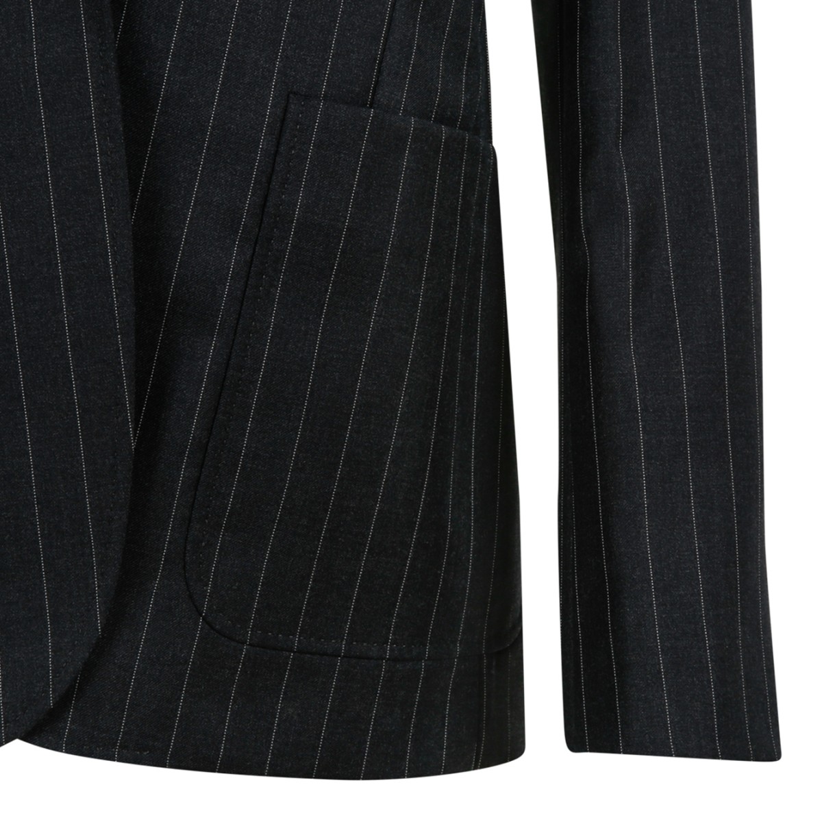 Givenchy Black Pinstripe Tailored Blazer.