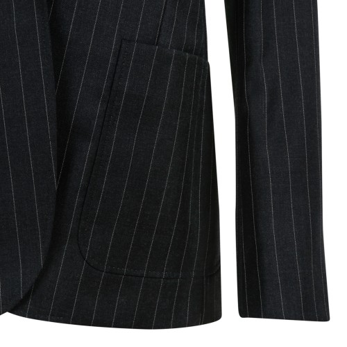 Givenchy Black Pinstripe Tailored Blazer.