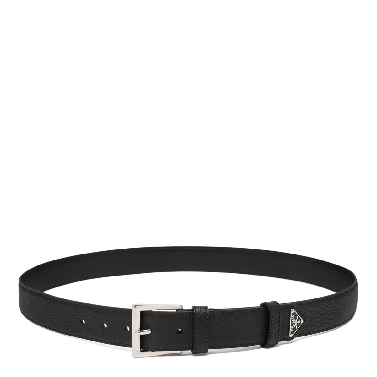 Prada Black Saffiano Leather Belt.