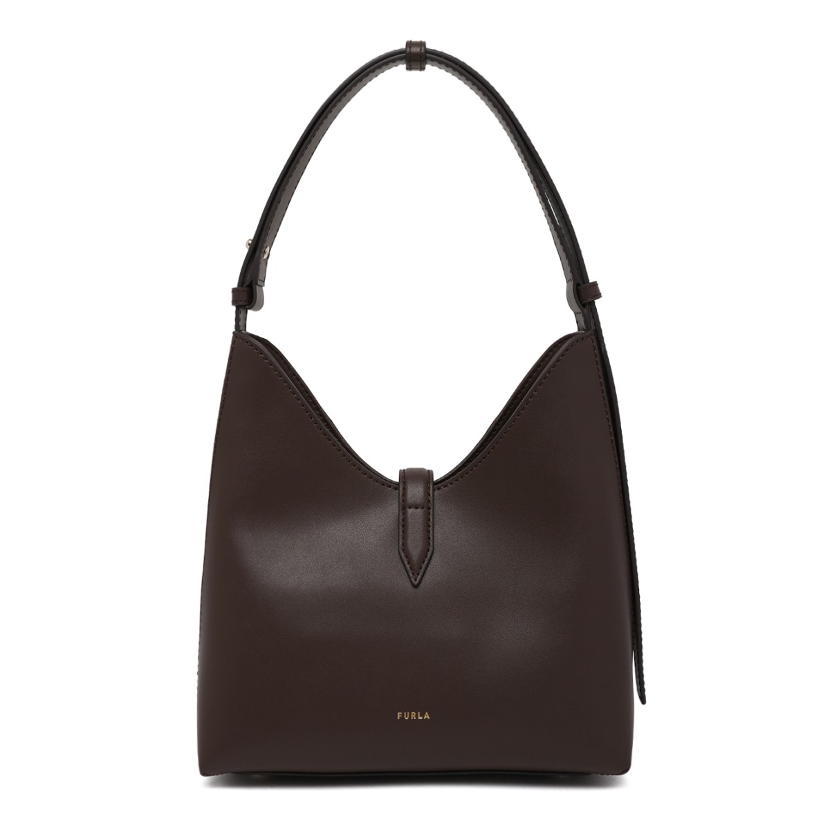 Furla Brown Leather Shoulder Bag.