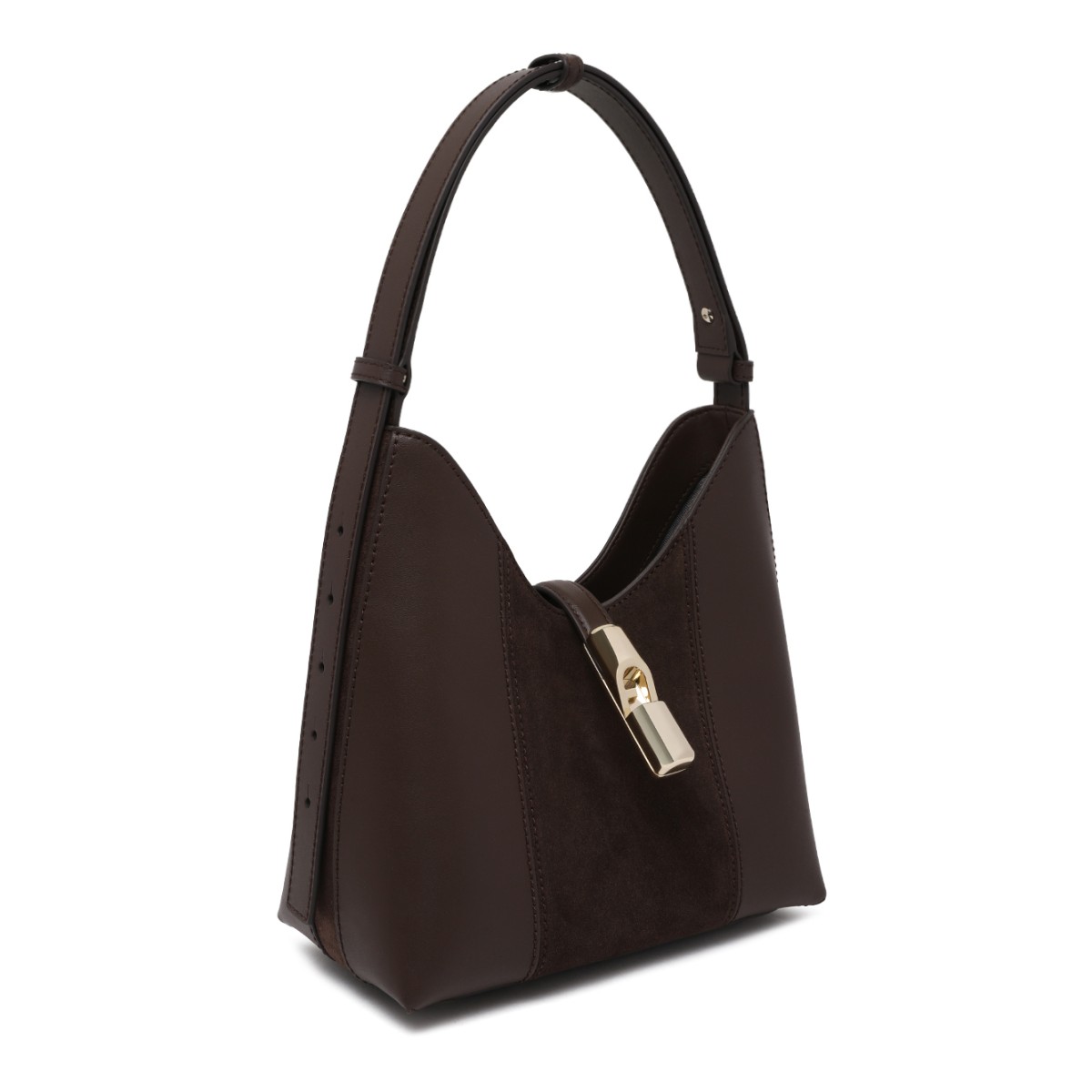 Furla Brown Leather Shoulder Bag.