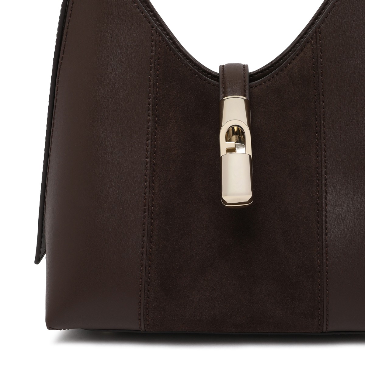 Furla Brown Leather Shoulder Bag.