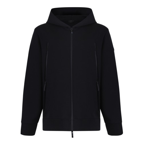 Moncler Black Hooded Zip Hoodie.