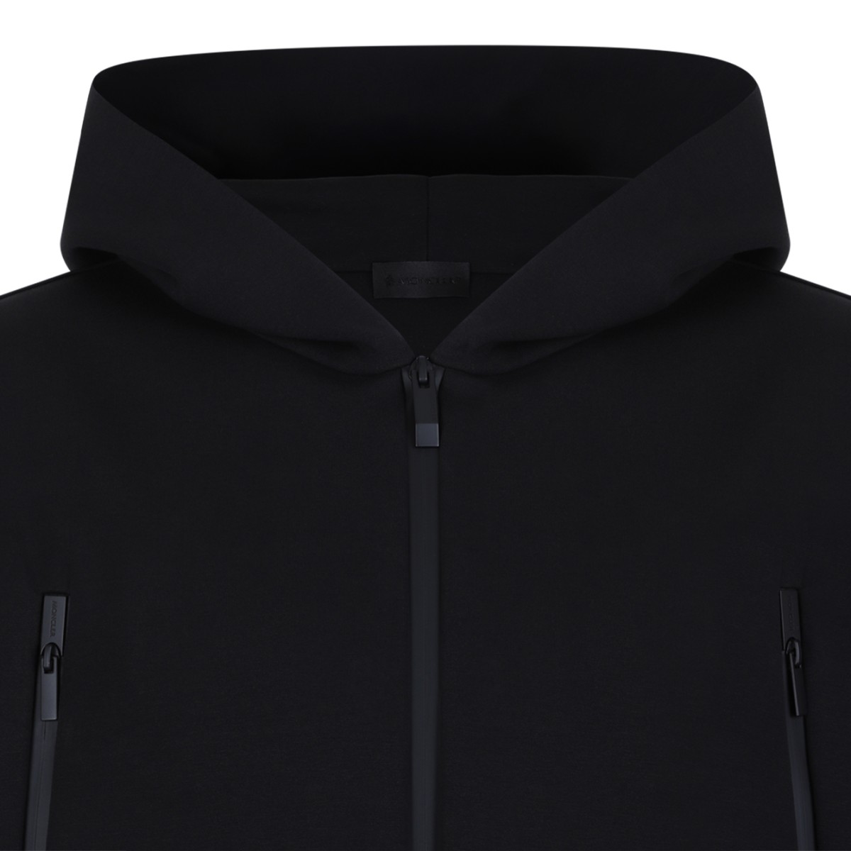 Moncler Black Hooded Zip Hoodie.