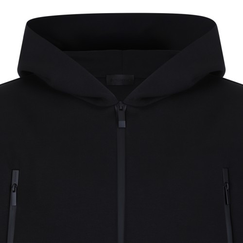 Moncler Black Hooded Zip Hoodie.