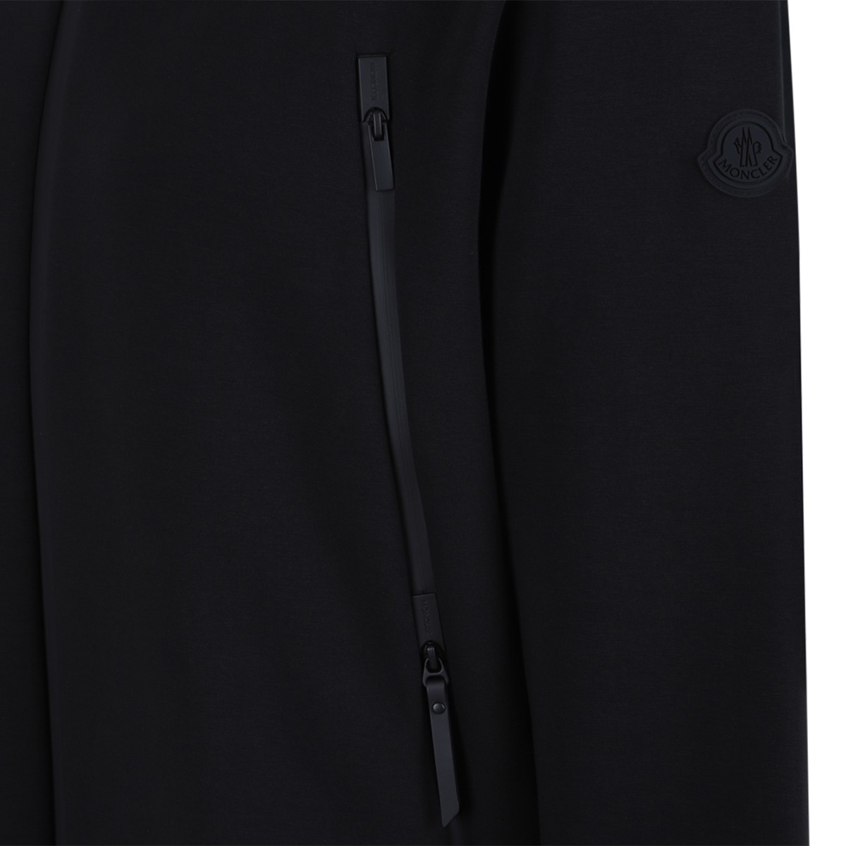 Moncler Black Hooded Zip Hoodie.