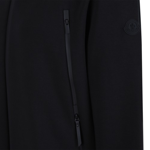 Moncler Black Hooded Zip Hoodie.