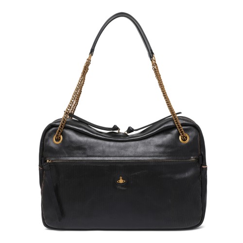 Vivienne Westwood Black Leather Shoulder Bag.