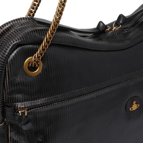 Vivienne Westwood Black Leather Shoulder Bag.