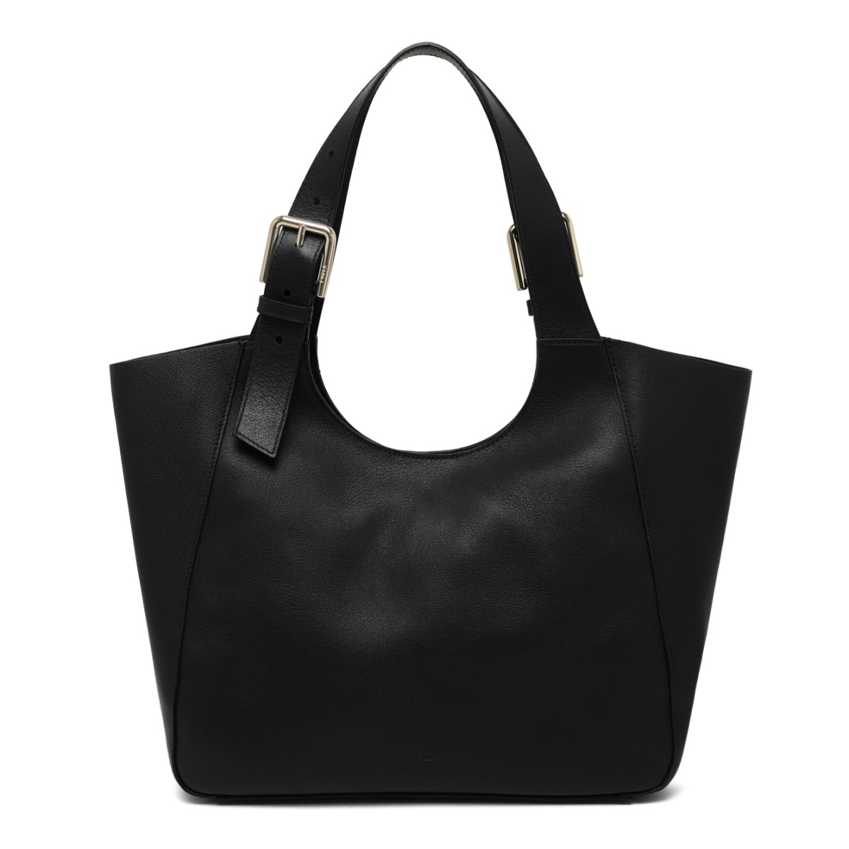 Furla Black Leather Tote Bag.