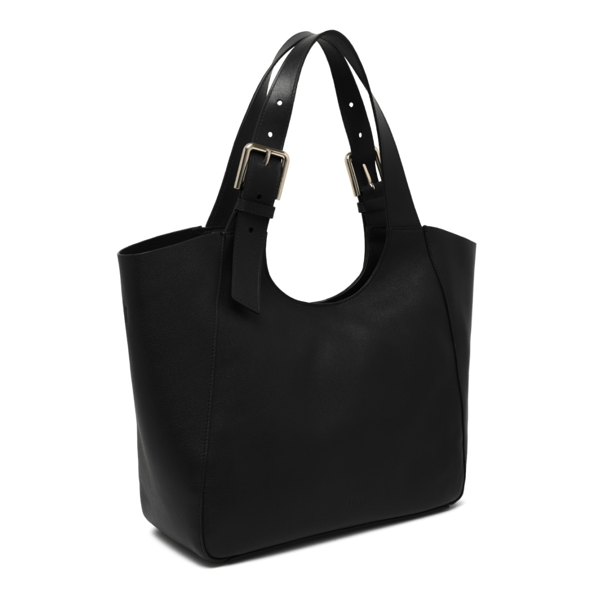 Furla Black Leather Tote Bag.