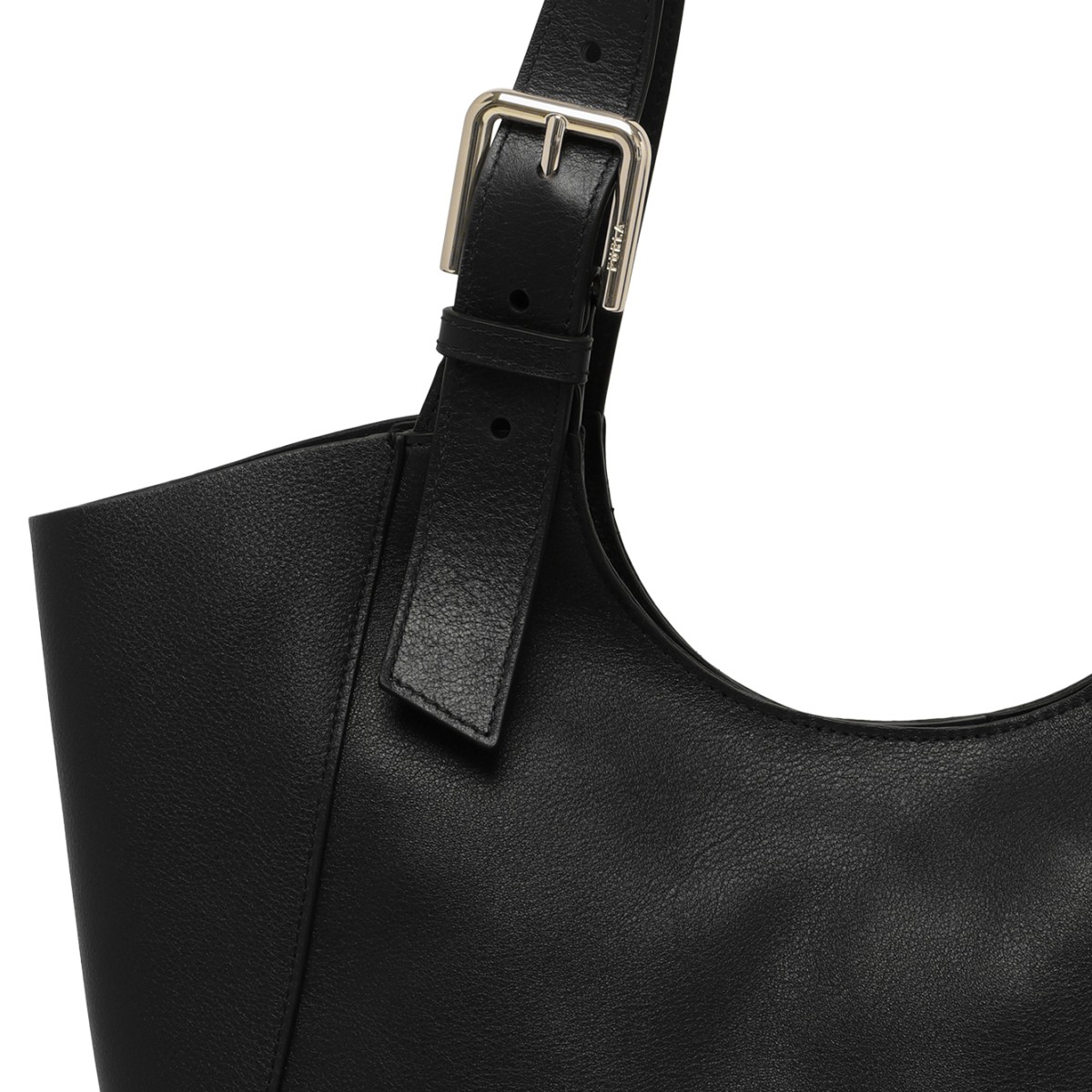 Furla Black Leather Tote Bag.