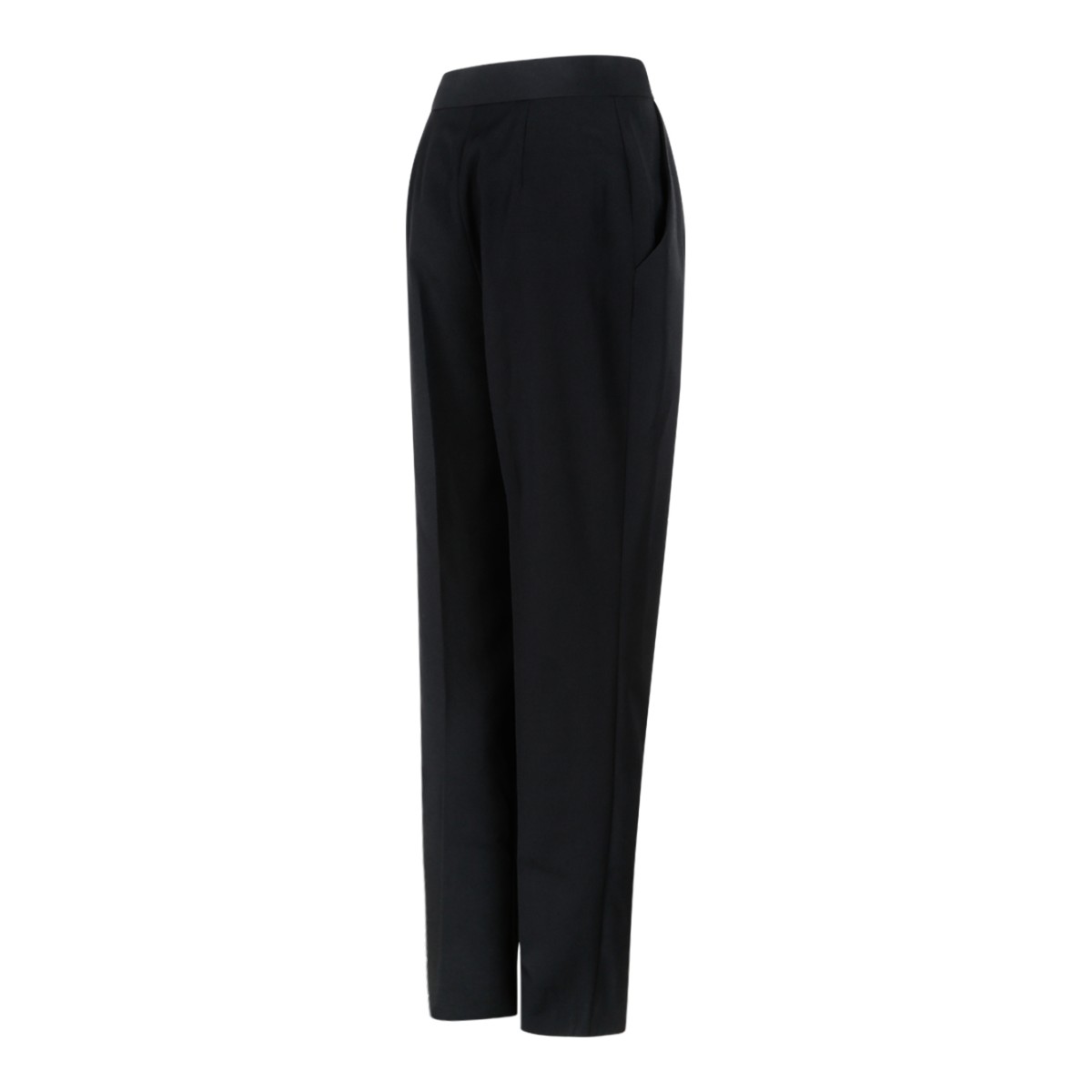 Balmain Black Tailored Wool Trousers.