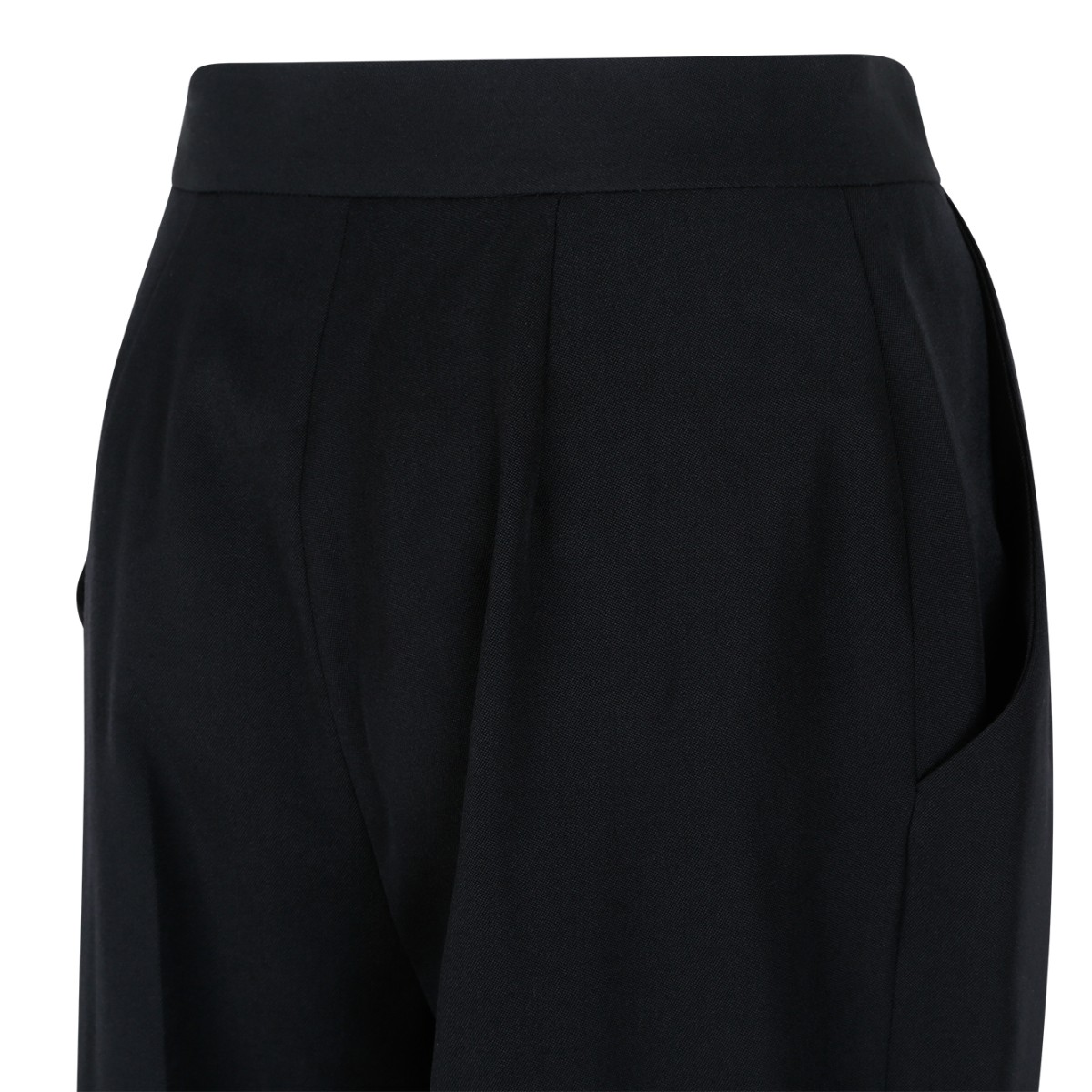 Balmain Black Tailored Wool Trousers.