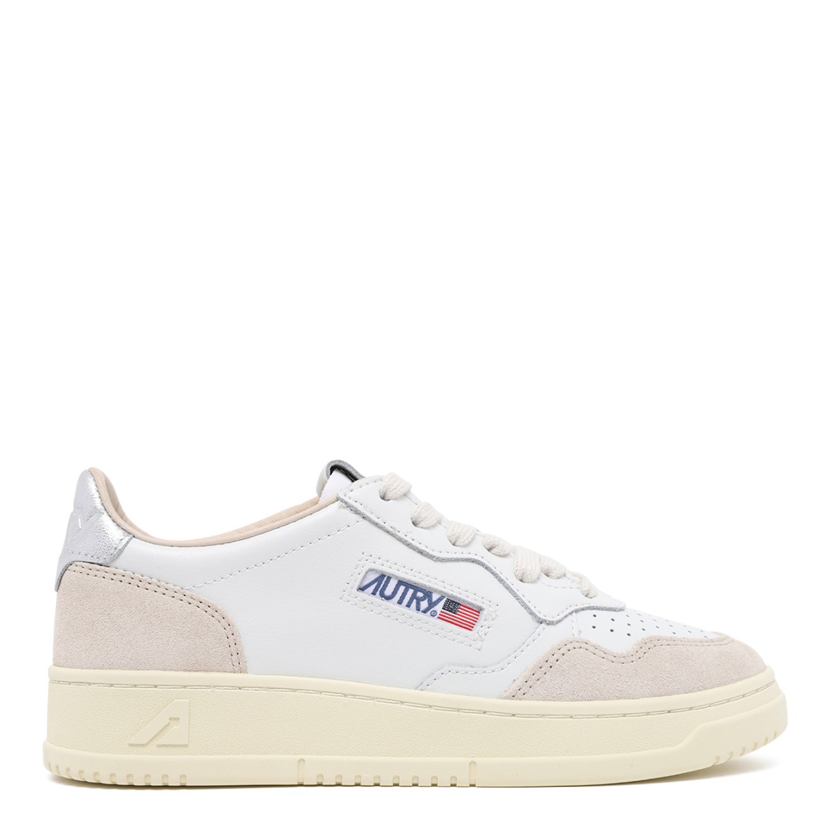 Autry White Leather Low-Top Sneakers.