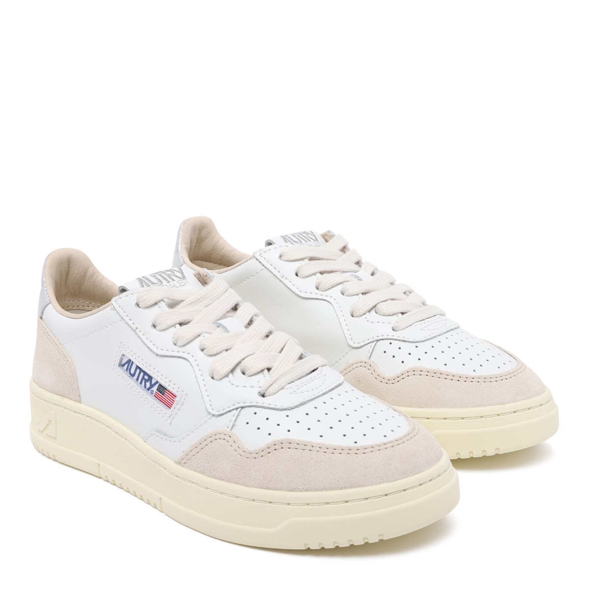 Autry White Leather Low-Top Sneakers.