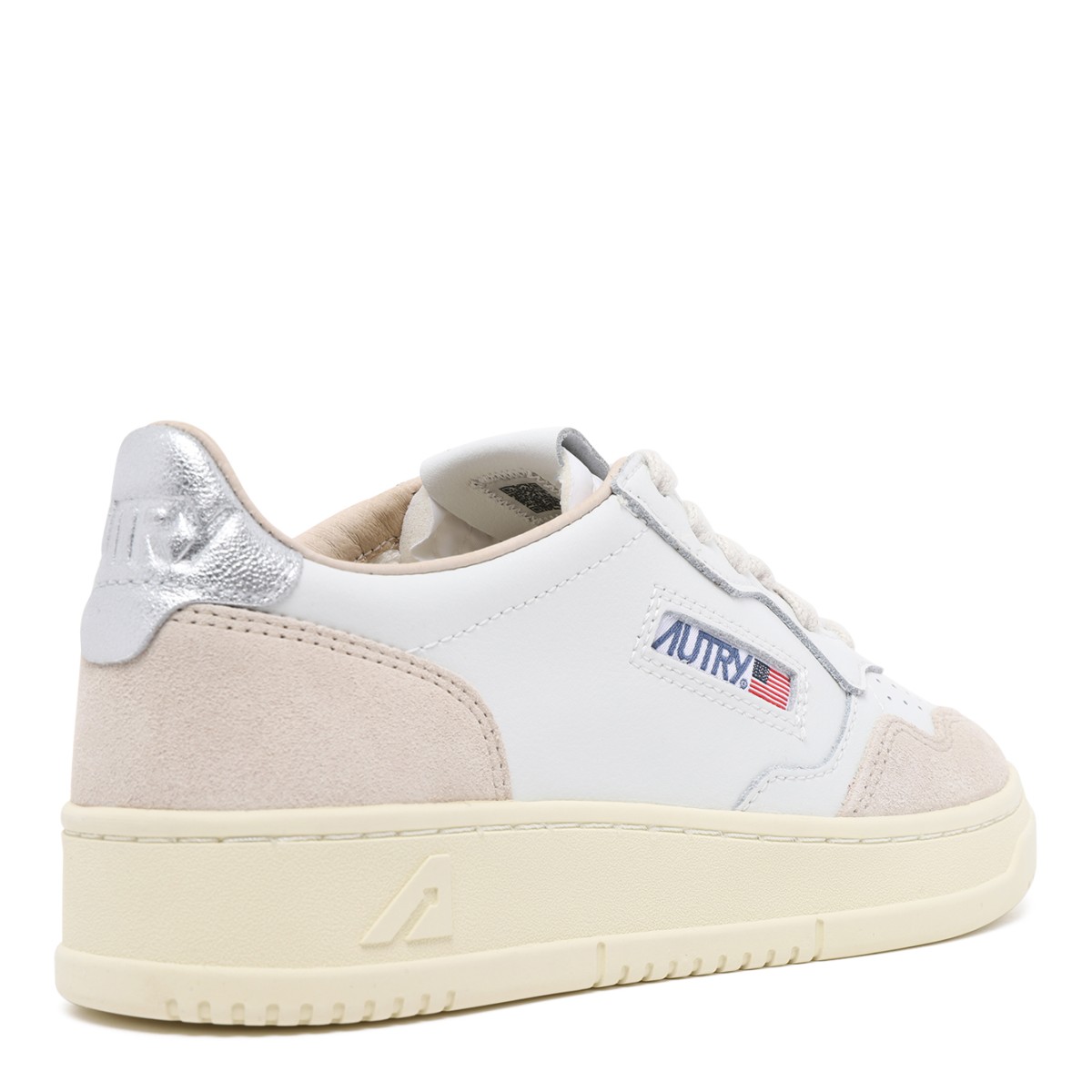 Autry White Leather Low-Top Sneakers.