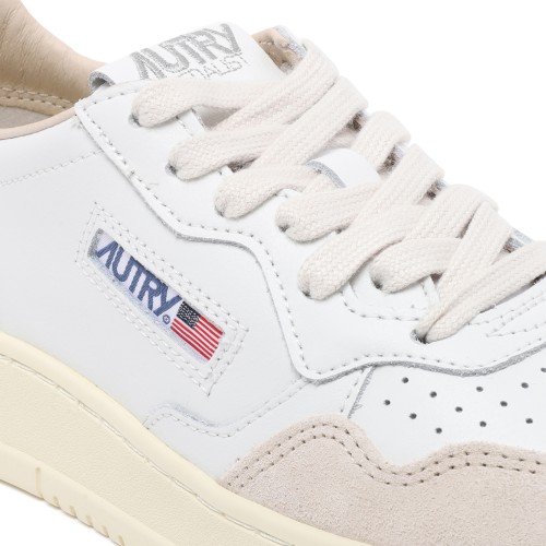 Autry White Leather Low-Top Sneakers.