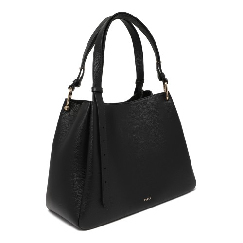 Furla Black Leather Shoulder Bag.