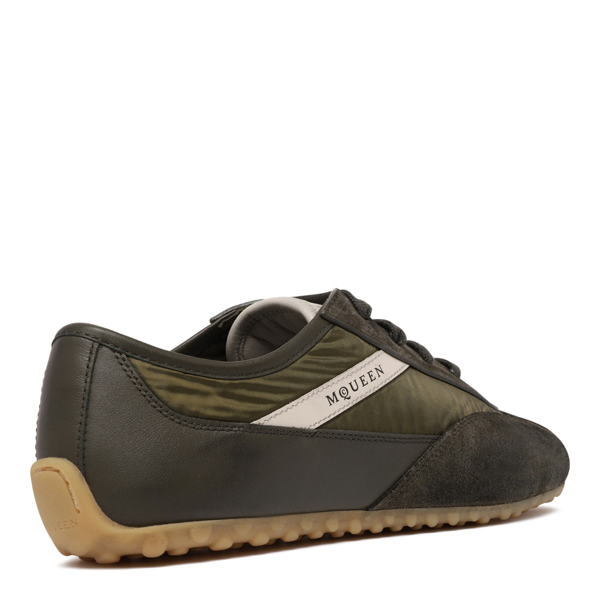 Alexander McQueen Black Leather Low-Top Sneakers.