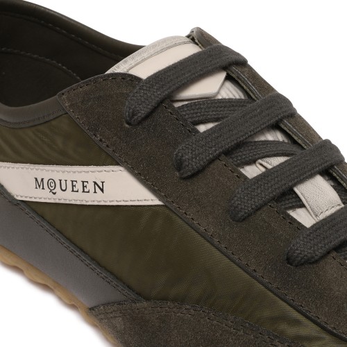 Alexander McQueen Black Leather Low-Top Sneakers.