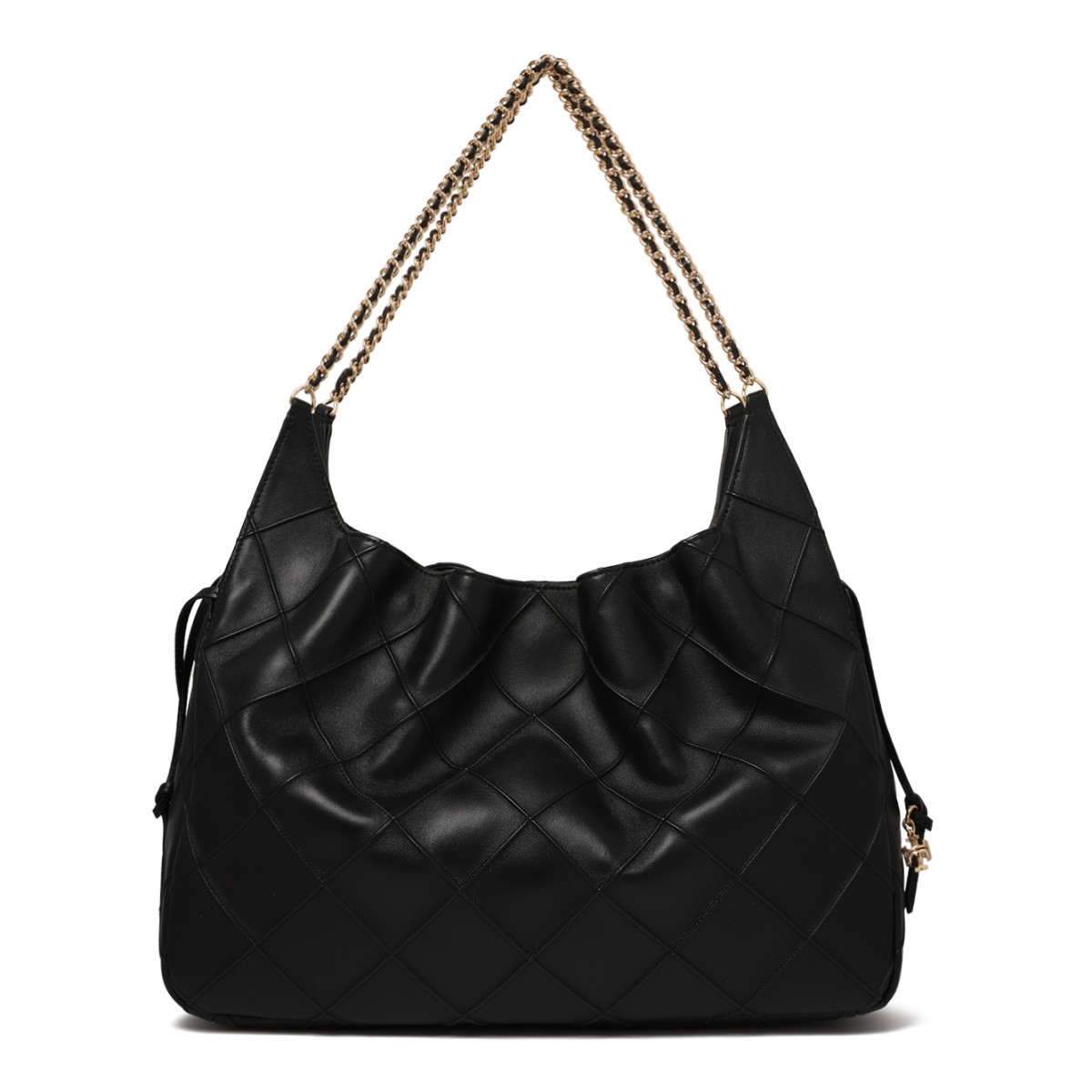 Tory Burch Black Quilted Leather Shoulder Bag.