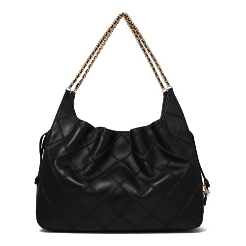 Tory Burch Black Quilted Leather Shoulder Bag.