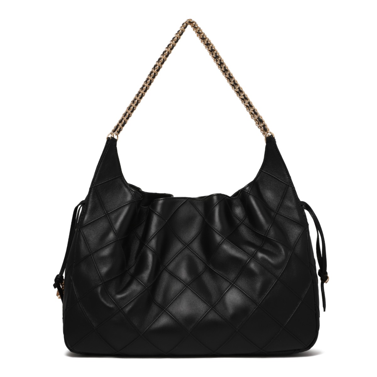 Tory Burch Black Quilted Leather Shoulder Bag.