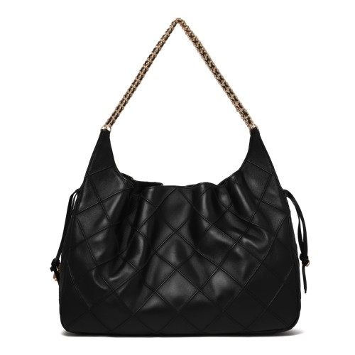 Tory Burch Black Quilted Leather Shoulder Bag.