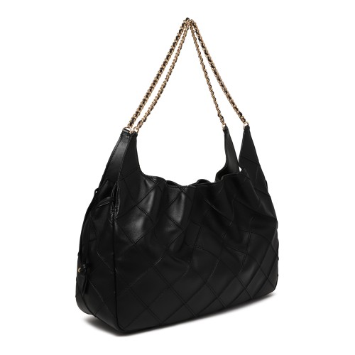 Tory Burch Black Quilted Leather Shoulder Bag.