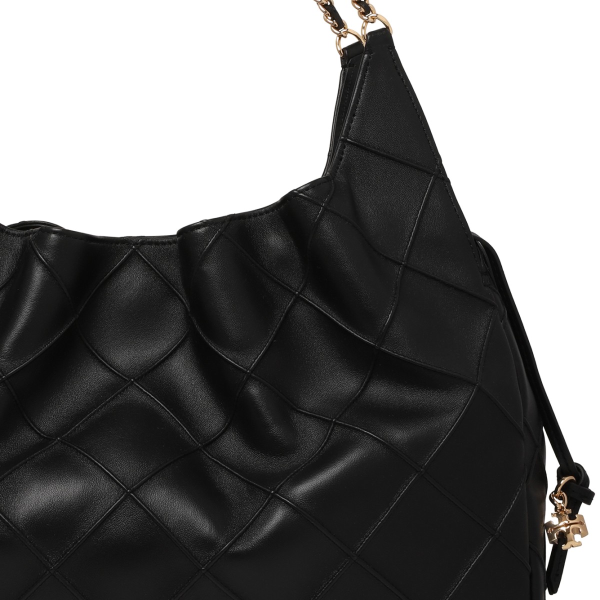Tory Burch Black Quilted Leather Shoulder Bag.